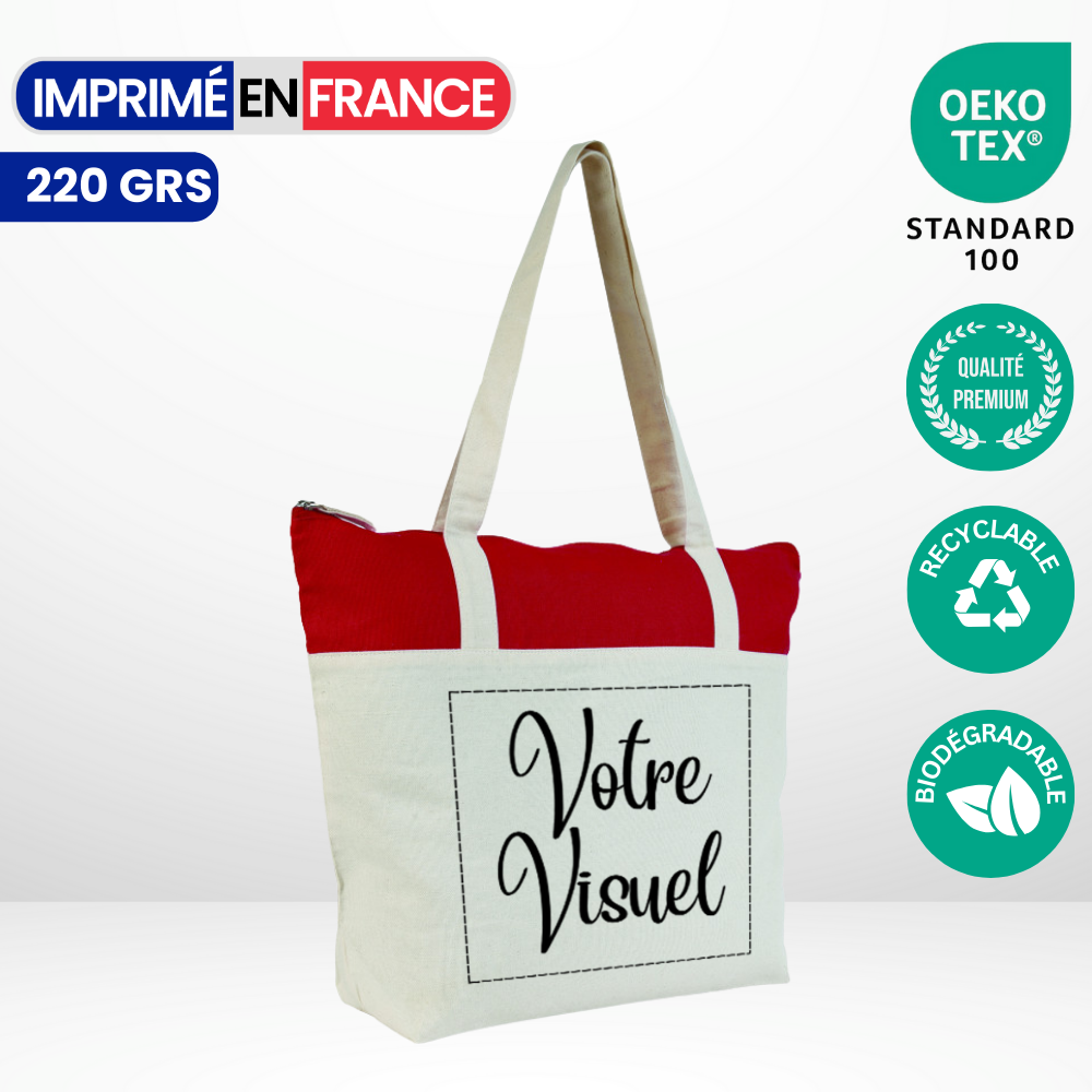 SAC T-BOTTOM 220GRS COTON ZIPPÉ AVEC POCHE INTERIEURE : PARIS